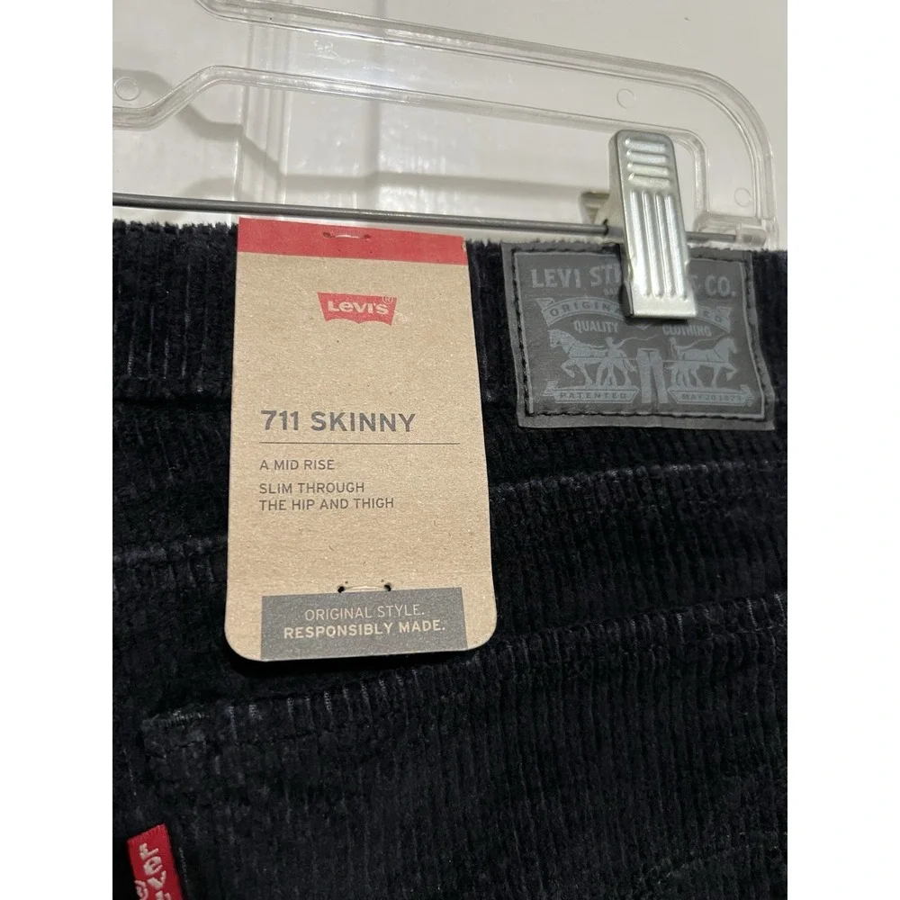 NEW Women's Black 711 Skinny Corduroy Pants Size‎ 30x30